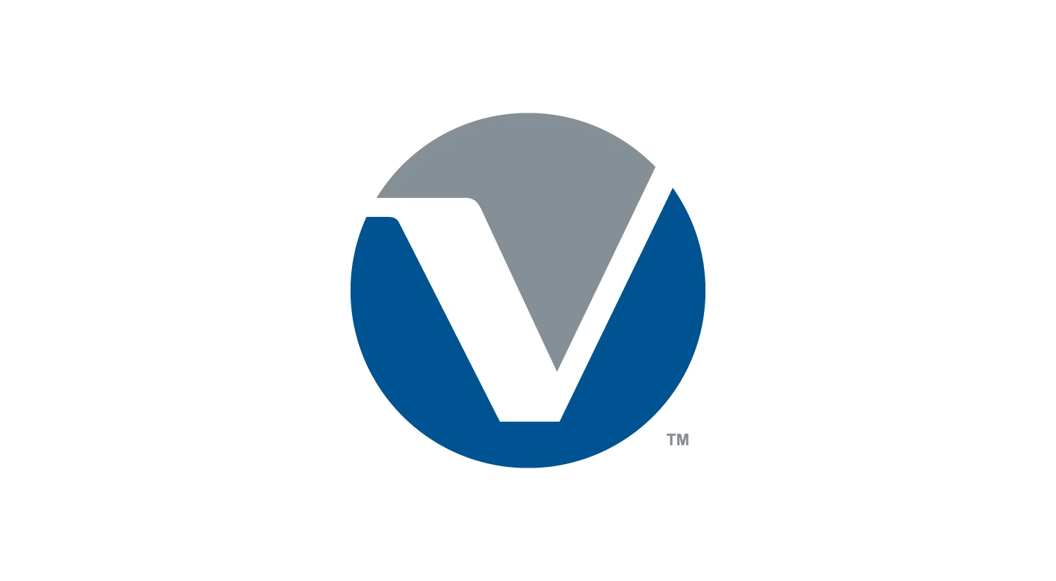 Vannoy Logos_Icon A stylized blue and gray “V” logo inside a circular shape on a white background.